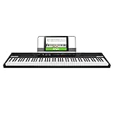 Alesis Recital – 88 Key Digital Piano Keyboard with Semi Weighted Keys, 2x20W Speakers, 5 Voices, Split, Layer and Lesson Mode, FX and Piano Lessons