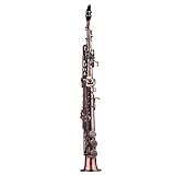 summina Straight Saxophone Bb Soprano Saxophone Sax Professional Red Bronze straight saxophone Woodwind Instrument with Case Gloves Cleaning Cloth Straps Brush