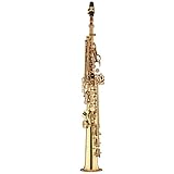 Kaizer Soprano Saxophone Straight B Flat Bb Gold Lacquer SSAX-1000LQ