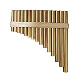 15 Pipes Pan Flute G Key Chinese Traditional Musical Instrument Pan Pipes Woodwind Instrument (15 left)