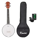 Kmise LGPREM 4 String Banjo Ukulele Uke Concert 23 Inch Size Sapele with Bag Tuner