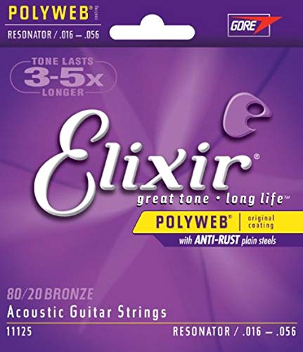 Elixir Strings 80/20 Bronze Resonator Acoustic Guitar Strings