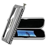 Harmo Angel 16 Chromatic Harmonica Key of C - 16 Hole Mouth Organ with Precision Slider, 4-Octave Range, Suitable for All Genres - Harmonicas for Beginners to Professionals, Designed in USA