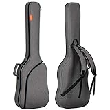 CAHAYA Bass Guitar Bag Gig Bag Backpack Padded Soft Electric Bass Case 0.3inch Padding, Grey CY0202