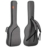 CAHAYA Bass Guitar Bag Gig Bag Backpack Padded Soft Electric Bass Case 0.3inch Padding, Grey CY0202