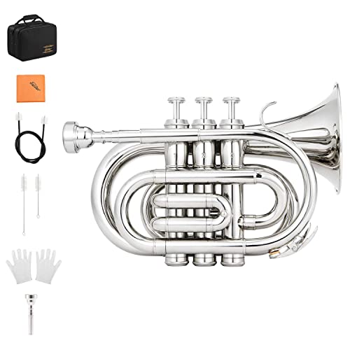 Eastar Pocket Trumpet B Flat Brass Bb Pocket Trumpet