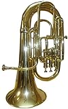 Bb/F 4 Valve Flat Brass Finishing Euphonium With Free Hard Case+M/P