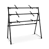 On-Stage KS7903 Three-Tier A-Frame Keyboard Stand (Setup for Multiple Keyboards, Synths, Organs, and Electric Pianos, 120 lb Capacity, Adjustable Tiers, Folding, Portable, Rubber Feet, Metal, Black)