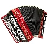Brand New Tulskiy Bayan Russian Buton Accordion Etude 205M2 made in Tula, Russia, incl. Straps, Case, BN 40 Red, Perfect Sound!