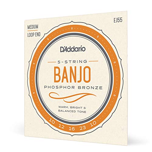 D'Addario EJ55 5-String Banjo Strings, Phosphor Bronze, Medium, 10-23