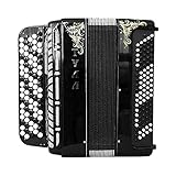 New Tula 209 Tulskiy Bayan Chromatic Button Accordion B System made in Russia High Class Musical Instrument BN 49 3 Perfect Sound! incl. Leather Straps, Case.