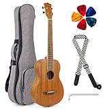 Kmise Tenor Guitar Ukulele 31 inch Mahogany Instrument Kit with Strap Picks Sponge Ukulele Gig Bag