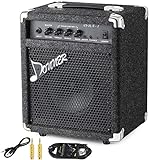 Donner 𝓑𝓪𝙨𝙨 𝓐𝙢𝙥 15W 𝓖𝙪𝙞𝙩𝙖𝙧 𝓐𝙢𝙥𝙡𝙞𝙛𝙞𝙚𝙧 DBA-1 Electric Practice Bass Combo AMP with Cable