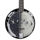 Luna Moonbird 6-String Acoustic/Electric Banjo, Satin Black