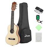 Donner Guitalele DGL-1 28'' Travel Guitar Ukulele Package 6 String Ukulele Spruce Mahogany Body